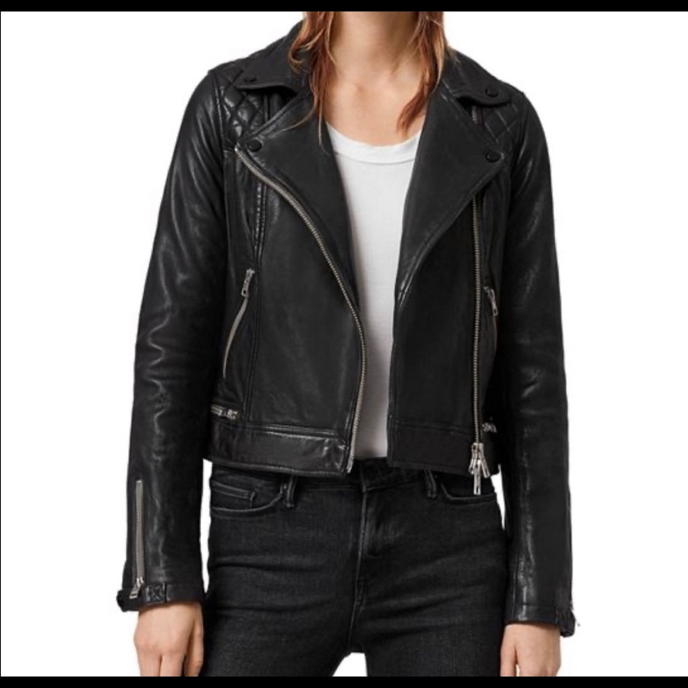 All Saints Conroy Classic Biker Jacket - US6 EU38